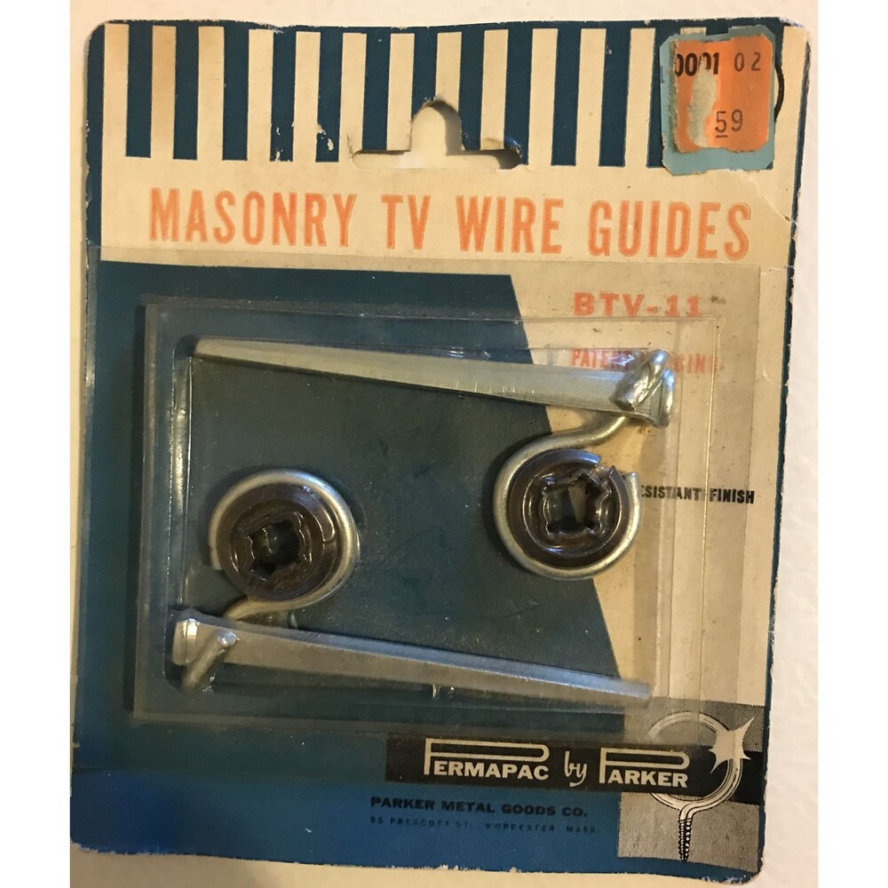 Vintage MASONRY TV WIRE GUIDES BTV-11 PERMAPAC BY PARKER METAL GOODS